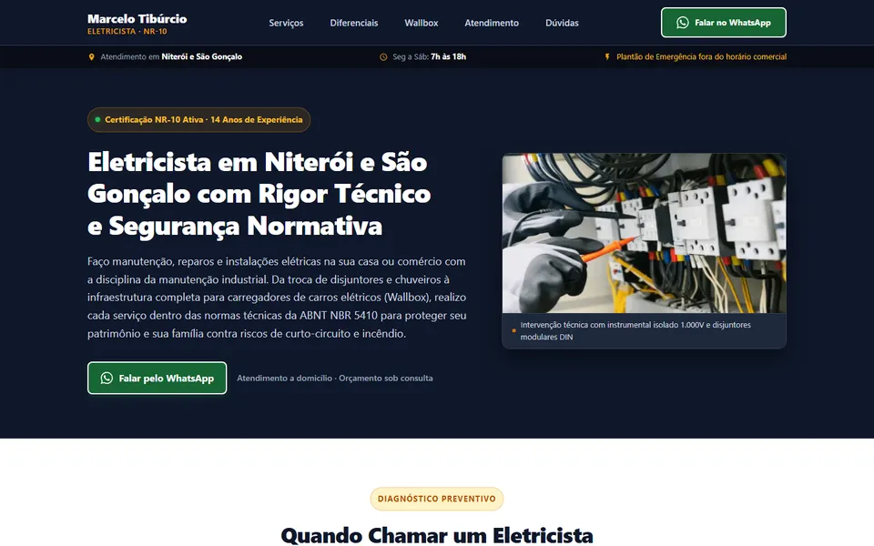 Site de eletricista